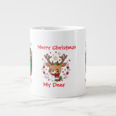 Schattigee Fotofamilie met DEER Green Personalize Grote Koffiekop (Voorkant)