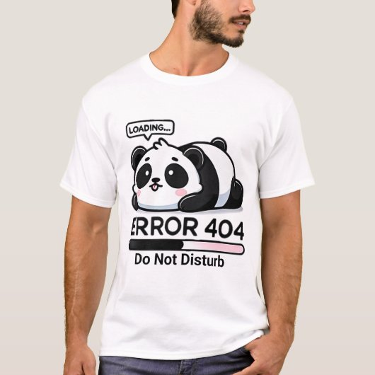 Schattigee Fout 404 Panda T-Shirt Grappig Lage Bat (Voorkant)
