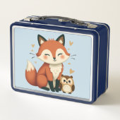 Schattigee Fox and Owl grillige Woodland illustrat (Achterkant)