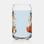 Schattigee Fox and Owl grillige Woodland illustrat Blikvorm Glas (Rechts)
