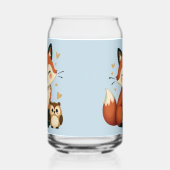Schattigee Fox and Owl grillige Woodland illustrat Blikvorm Glas (Links)