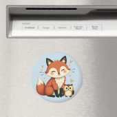 Schattigee Fox and Owl grillige Woodland illustrat Magneet (Insitu (Vaatwasser))