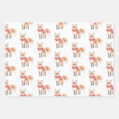 Schattigee Fox Animal Heart Balloon Verjaardag Inpakpapier Vel (Voorkant 3)