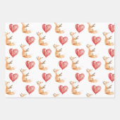 Schattigee Fox Animal Heart Balloon Verjaardag Inpakpapier Vel (Voorkant)