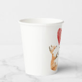 Schattigee Fox Animal Heart Balloon Verjaardag Papieren Bekers (Rechts)