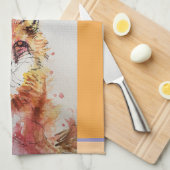 Schattigee Fox Animal Waterverf Pastel kleuren Theedoek (Quarter Fold)