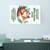Schattigee Fox Asleep in Leaves Baby shower Welkom Spandoek (Beurs)