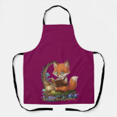 Schattigee Fox boekenwurm "Just One More Chapter"  Schort (Voorkant)