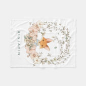  Schattigee Fox Botanical Baby Boy Nursery Fleece Deken (Voorkant (Horizontaal))