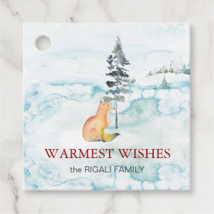 Schattigee Fox Christmas Gift Tags Sjabloon Bedankjes Labels