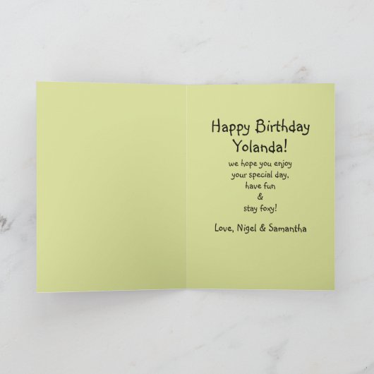 Schattigee Fox Couple Forest Storybook Art Verjaar Kaart (Binnen)