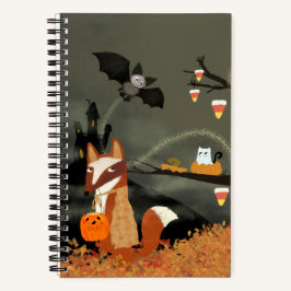 Schattigee Fox en Bat Sketch Journal Notitieboek