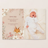  Schattigee Fox Foto Meisje Geboorteaankondiging Folie Kaarten (Binnen)