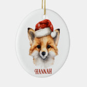 Schattigee Fox gepersonaliseerde kerstversiering Keramisch Ornament (Rechts)