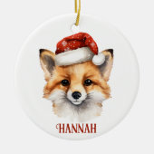 Schattigee Fox gepersonaliseerde kerstversiering Keramisch Ornament (Voorkant)