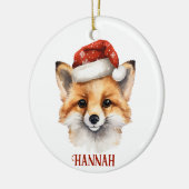 Schattigee Fox gepersonaliseerde kerstversiering Keramisch Ornament (Links)