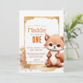 Schattigee Fox Herfst Winter Custom verjaardagsfee Kaart (Staand voorkant)