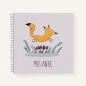 Schattigee Fox Illustration Kinder Personalized Notitieboek (Voorkant)