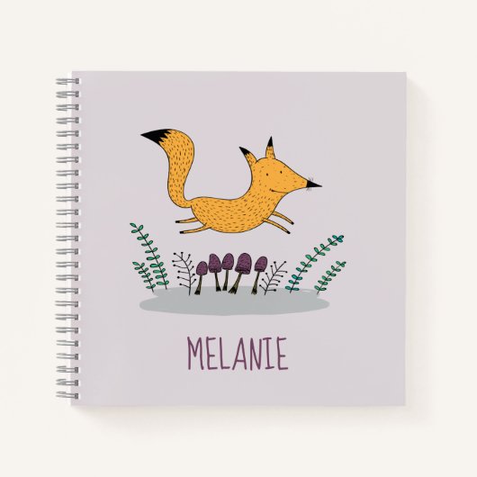 Schattigee Fox Illustration Kinder Personalized Notitieboek (Voorkant)