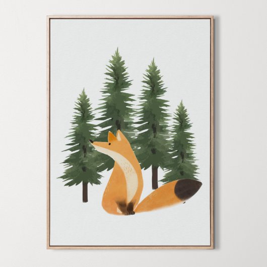 Schattigee Fox kwekerij Woodland Animal Wall Art D Poster