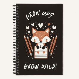 Schattigee Fox met Journal - "Opgroeien? Word wild Notitieboek