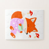 Schattigee Fox Pajama puzzel voor kinderen (Horizontaal)