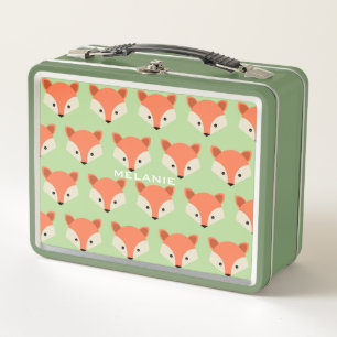 Schattigee Fox Pattern op Groen Gepersonaliseerd