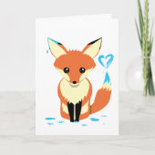 Schattigee Fox Schilderij Blauw Hart Custom Wenska Kaart (Voorkant)