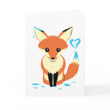 Schattigee Fox Schilderij Blauw Hart Custom Wenska