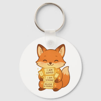 Schattigee Fox Sleutelhanger 🦊💌 – Positieve vibe
