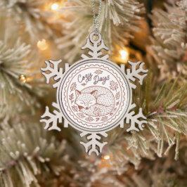 Schattigee Fox Snowflake ingelijst Ornament