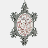 Schattigee Fox Snowflake ingelijst Ornament (Links)