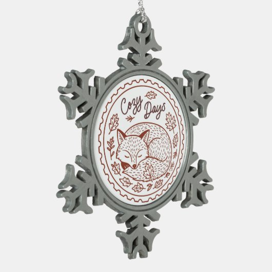 Schattigee Fox Snowflake ingelijst Ornament (Links)