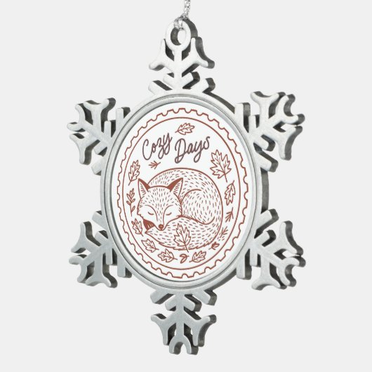 Schattigee Fox Snowflake ingelijst Ornament (Rechts)