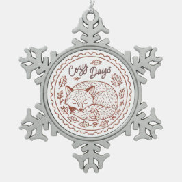 Schattigee Fox Snowflake ingelijst Ornament