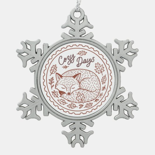 Schattigee Fox Snowflake ingelijst Ornament (Voorkant)