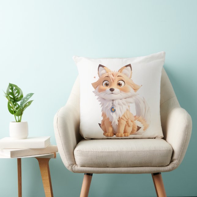 🦊 Schattigee Fox Sticker – Grappig "Blijf slim" P Kussen (Stoel)