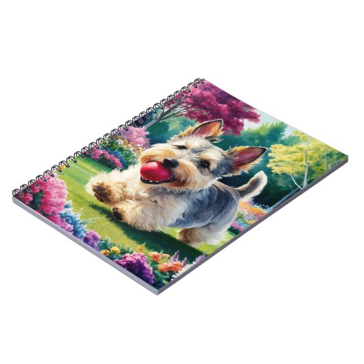 Schattigee Fox Terrier Chasing a Kite in het Park Notitieboek (Linkerzijde)