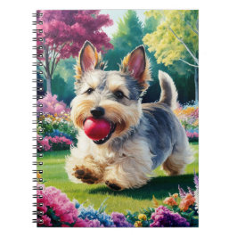 Schattigee Fox Terrier Chasing a Kite in het Park Notitieboek