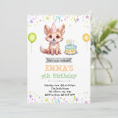 Schattigee Fox verjaardagsuitnodiging Kaart (Staand voorkant)