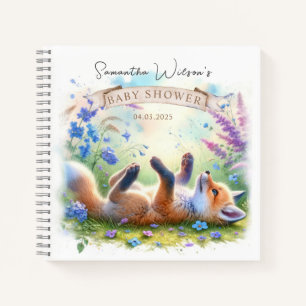 Schattigee Fox Waterverf Baby shower gastenboek Notitieboek