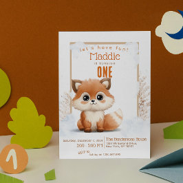 Schattigee Fox Winter Custom verjaardagsfeest Kaart