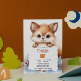 Schattigee Fox Winter Custom verjaardagsfeest Kaart