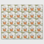 Schattigee Fox Woodland Animal Verjaardagsfeest Cadeaupapier (Vlak)