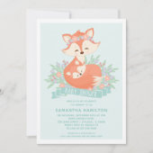 Schattigee Fox Woodland Boy Baby shower Uitnodigin Kaart (Voorkant)
