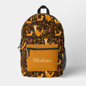 Schattigee Foxes Aangepaste naam Bedrukte Rugzak (Voorkant)