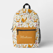 Schattigee Foxes Aangepaste naam Bedrukte Rugzak (Voorkant)