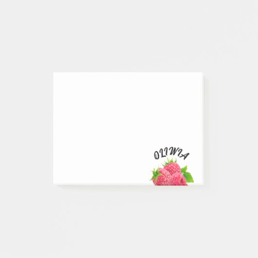 Schattigee framboos gepersonaliseerde Post-it noti Post-it® Notes (Voorkant)