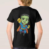 Schattigee Frankenstein Kinder Halloween Funny Tri-Blend Shirt (Achterkant)