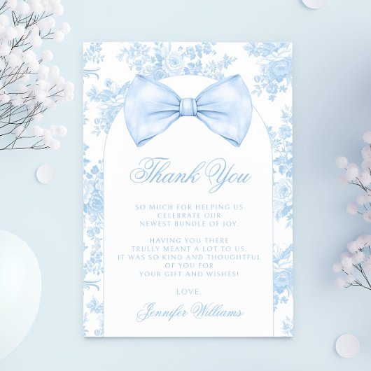 Schattigee Franse Blue Bow Stropdas Boho Baby Boy  Bedankkaart